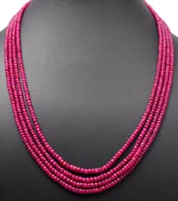 4 Layer Necklace of Natural Genuine Ruby Gemstone Beads NP1023 photo 3