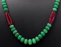 Spinel & Emerald Pumpkin Shape Gemstone Beautiful Necklace NP1024 photo 2