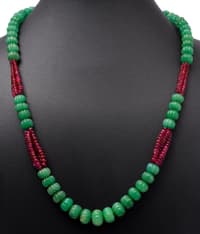 Spinel & Emerald Pumpkin Shape Gemstone Beautiful Necklace NP1024 photo 3