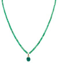 Emerald Necklace With Sterling Silver Emerald Studded Pendant NP1026 photo 1