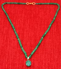 Emerald Necklace With Sterling Silver Emerald Studded Pendant NP1026 photo 2