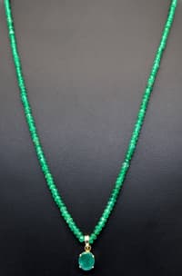 Emerald Necklace With Sterling Silver Emerald Studded Pendant NP1026 photo 4