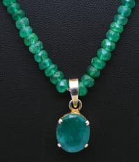 Emerald Necklace With Sterling Silver Emerald Studded Pendant NP1026 photo 5