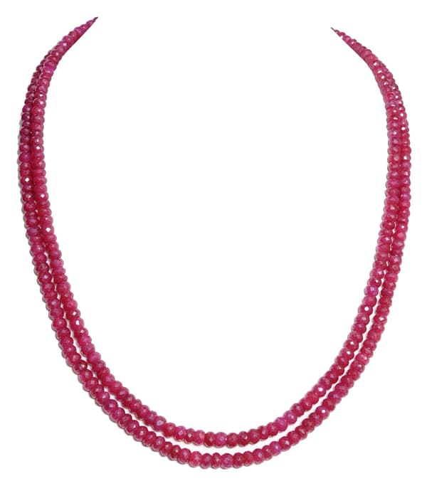 Fine Ruby Gemstone Beads Necklace NP1027