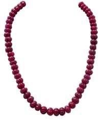 Pumpkin Shape Carved Ruby Gemstone Beaded Necklace NP1028 photo 1