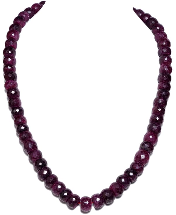 Natural Earth Mined Ruby Genuine Gemstone Beads Necklace NP1030