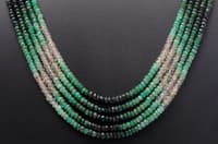 5 Layer Necklace of Emerald Gemstone Faceted Round Beads NP1031 photo 2