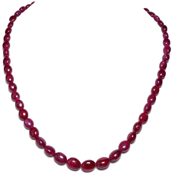 Ruby Genuine Gemstone Beaded Necklace NP1032