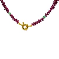 Beautiful Necklace of Natural Ruby Fine Quality Drops With Emerald Beads NP1049 photo 2