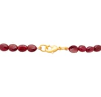 Natural Ruby Gemstone Oval Shape Smooth Beads Necklace NP1080 photo 4