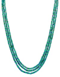 2 Layers Necklace of Emerald & Blue Sapphire Natural Gemstone Beads NP1083 photo 1