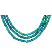 2 Layers Necklace of Emerald & Blue Sapphire Natural Gemstone Beads NP1083 photo 2