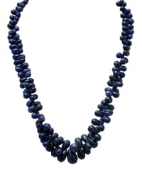 Blue Sapphire Gemstone Drop Shape Faceted Beads Necklace NP1175 photo 1