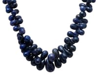 Blue Sapphire Gemstone Drop Shape Faceted Beads Necklace NP1175 photo 2
