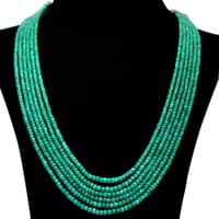 6 Layers Emerald Gemstone Faceted Beads Necklace NP1213 photo 1