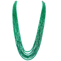 6 Layers Emerald Gemstone Faceted Beads Necklace NP1213 photo 3