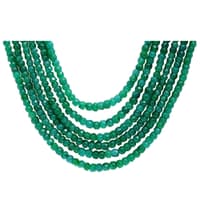 6 Layers Emerald Gemstone Faceted Beads Necklace NP1213 photo 4