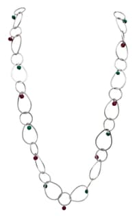 32 Inches Blue Sapphire & Emerald Gemstone Faceted Beads Necklace NP1222 photo 1