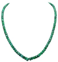 Emerald Gemstone faceted Beads Necklace NP1234 photo 1