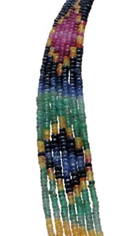 7 Layers Emerald Ruby Sapphire Gemstone Beads Necklace NP1253 photo 2