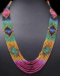 7 Layers Emerald Ruby Sapphire Gemstone Beads Necklace NP1253 photo 3