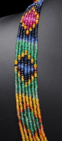 7 Layers Emerald Ruby Sapphire Gemstone Beads Necklace NP1253 photo 4