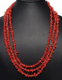 3 Layers of Natural Coral Gemstone necklace NP1313 photo 1