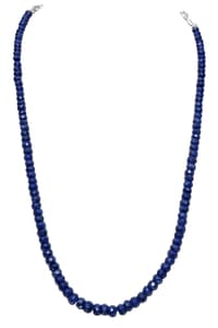 Blue Sapphire Gemstone Faceted Beads Necklace NP1344 photo 1