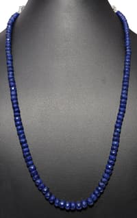 Blue Sapphire Gemstone Faceted Beads Necklace NP1344 photo 2