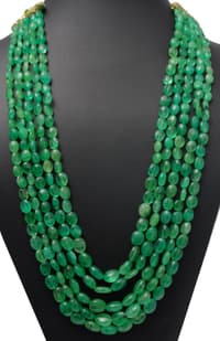 5 Layers of Emerald Gemstone Oval Shape Beads Necklace NP1371 photo 3