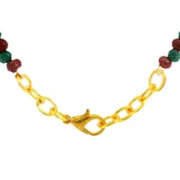 Ruby & Emerald Gemstone Beads necklace With Silver Pendant & earring NP1375 photo 5