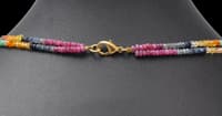 2 Layers of Ruby, Emerald & Sapphire gemstone Faceted Beads Necklace NP1387 photo 4