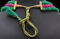 3 Layers Ruby & Emerald Gemstone Melon Shape Necklace NP1393 photo 5