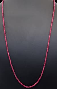 22" Inches Glass Filled Ruby gemstone Faceted Beads String NP1398 photo 3