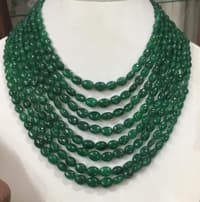 Beautiful 8 Layers Emerald Oval Shape Gemstone Beads Necklace NP1423 photo 2