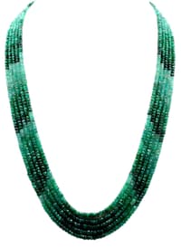 5 Layers Emerald Shaded Faceted Beads Necklace NP1425 photo 1
