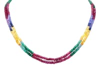 Emerald Ruby Sapphire Gemstone Beads Necklace NP1442 photo 1