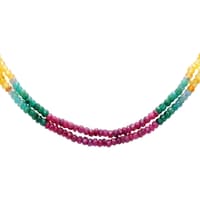 Emerald Ruby Sapphire Gemstone Beads Necklace NP1442 photo 2