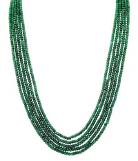 5 Layers of Emerald Gemstone Faceted Beads Necklace NP1466 photo 1