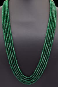 5 Layers of Emerald Gemstone Faceted Beads Necklace NP1466 photo 3