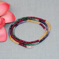 Ruby Emerald Sapphire Gemstone Faceted Beads Necklace NP1487 photo 3