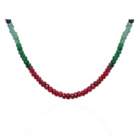 Ruby Emerald Sapphire Gemstone Faceted Beads Necklace NP1488 photo 2