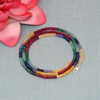 Ruby Emerald Sapphire Gemstone Faceted Beads Necklace NP1488 photo 3