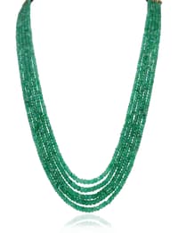 5 Layers of Beautiful Emerald Gemstone Faceted Beads Necklace For Women NP1496 photo 1