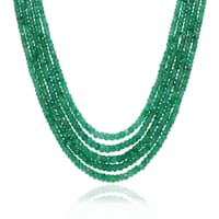 5 Layers of Beautiful Emerald Gemstone Faceted Beads Necklace For Women NP1496 photo 2