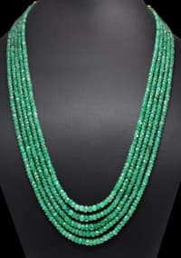 5 Layers of Beautiful Emerald Gemstone Faceted Beads Necklace For Women NP1496 photo 4